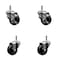 Service Caster 3'' Hard Rubber Wheel Swivel 7/16'' Grip Ring Stem Caster Set 2 Brakes, 4PK SCC-GR20S314-HRS-TLB-716138-2-S-2 - alternate 1